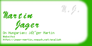 martin jager business card